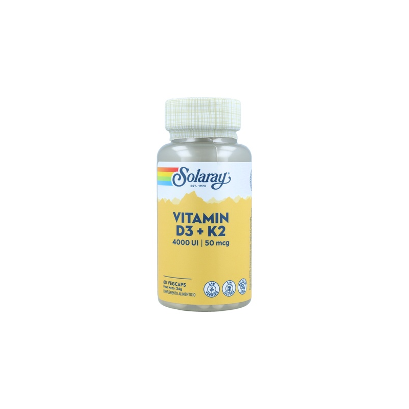 VITAMINA D3+K2 SOLARAY 60caps: imagen 1